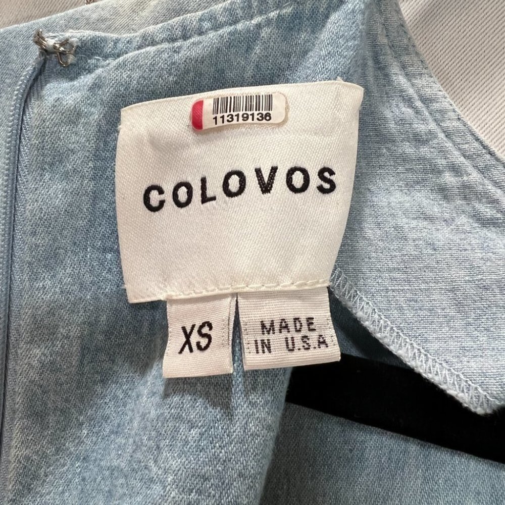 Colovos Blue Chambray Seamed Denim Midi Dress $595 - Picture 7 of 7